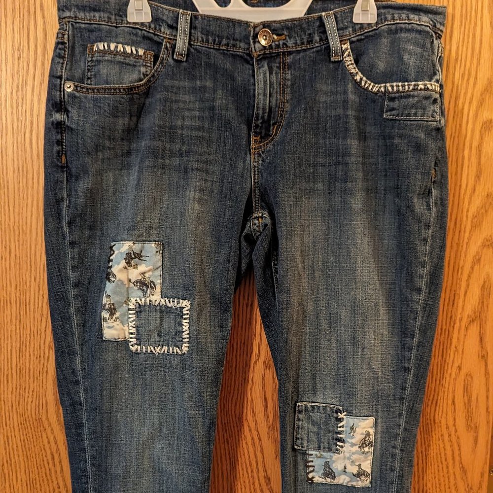 Cute patchwork jeans by Cruel Denim , sz 11/31